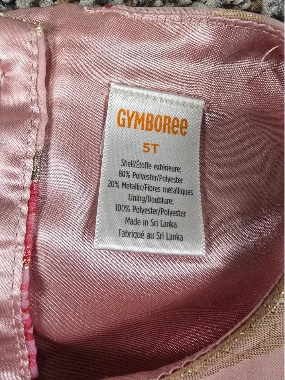 Gymboree Girls Sz 5T Sugar Plum Fairy Fit and Flare Dress Pink Gold Holiday